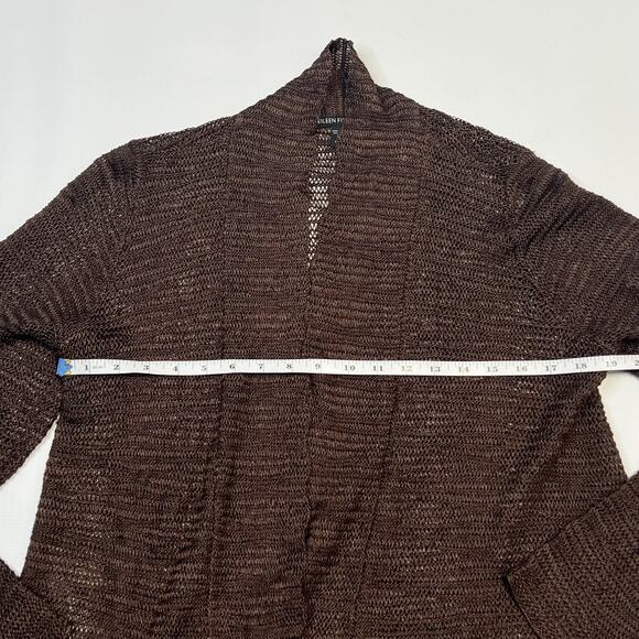 Eileen Fisher Cardigan Womens Medium Linen Silk Open Knit Long Sleeve Sweater - Picture 7 of 9